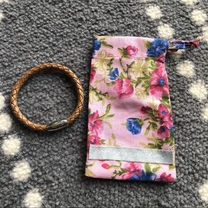 (Noonday Collection) Beautiful Camel Colored Braided Bracelet and Bag